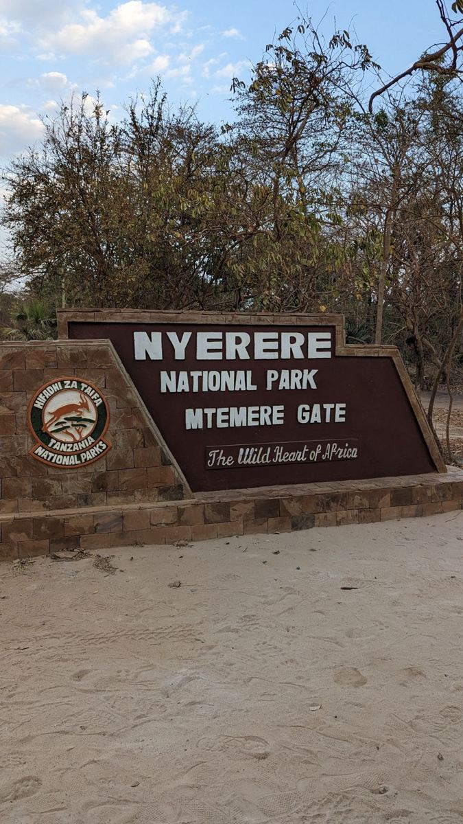 Le panneau à la Porte de Mtemere, Nyerere National Park